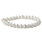 8mm Sterling Silver plated Copper Round Persian Bead 8 inch 27 pcs - Beadsofcambay.com