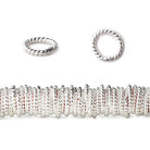 8mm Sterling Silver Plated Copper Twisted Jumpring 8 inch 42 beads - Beadsofcambay.com