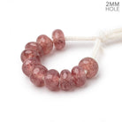 8mm Strawberry Quartz 2mm Large Hole Plain Rondelle Set of 10 - Beadsofcambay.com