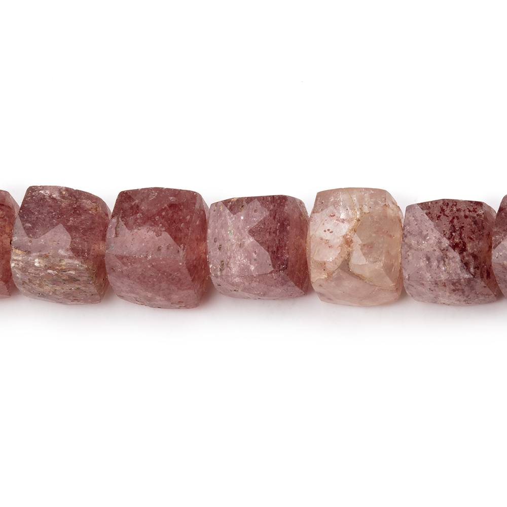 8mm Strawberry Quartz Faceted Cube Beads 8 inch 28 pieces - Beadsofcambay.com