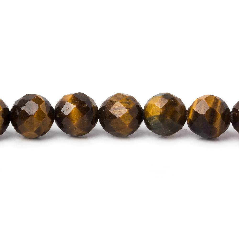 8mm Tiger's Eye Faceted Round Beads 15 inch 47 pieces - Beadsofcambay.com