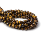 8mm Tiger's Eye Faceted Round Beads 15 inch 47 pieces - Beadsofcambay.com