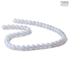 8mm Turkish Blue Chalcedony Plain Round Beads 15.5 inch 50 pieces - Beadsofcambay.com