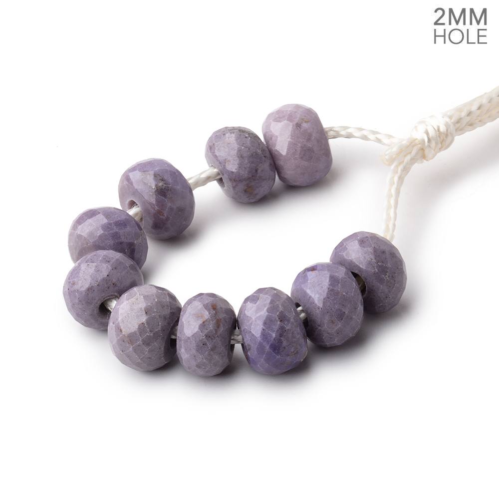8mm Turkish Purple Jade 2mm Large Hole Faceted Rondelles Set of 10 Beads - Beadsofcambay.com