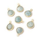 8mm Vermeil Bezel Milky Aquamarine Faceted Heart Pendant 1 Focal piece - Beadsofcambay.com
