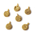8mm Vermeil Bezel Titanium Gold Coin Drusy Pendant 1 piece - Beadsofcambay.com