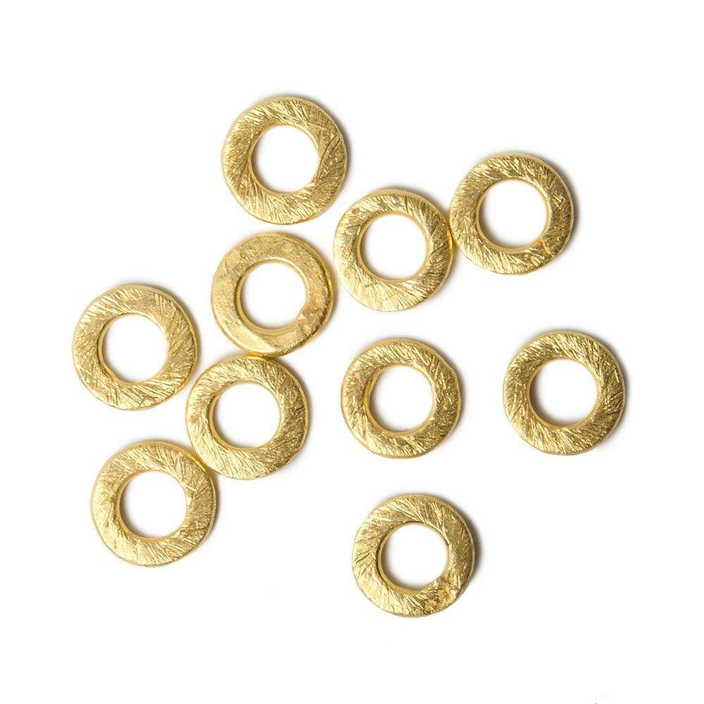 8mm Vermeil brushed Jump Ring Set of 10 pieces - Beadsofcambay.com