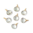 8mm Vermeil Wire Wrapped Green Amethyst Faceted Heart 1 Focal Pendant - Beadsofcambay.com