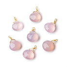 8mm Vermeil Wire Wrapped Lilac Pink Chalcedony Faceted Heart 1 Focal Pendant - Beadsofcambay.com