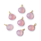 8mm Vermeil Wire Wrapped Rose Pink Chalcedony Faceted Heart 1 Focal Pendant - Beadsofcambay.com