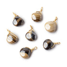 8mm Vermeil Wire Wrapped Schalenblende Plain Heart 1 Focal Pendant - Beadsofcambay.com