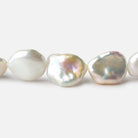 8x10-12x14mm Rose' White Keshi straight drilled Freshwater Pearls 16 inch 32 pieces AAA - Beadsofcambay.com