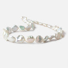 8x10-12x14mm Rose' White Keshi straight drilled Freshwater Pearls 16 inch 32 pieces AAA - Beadsofcambay.com