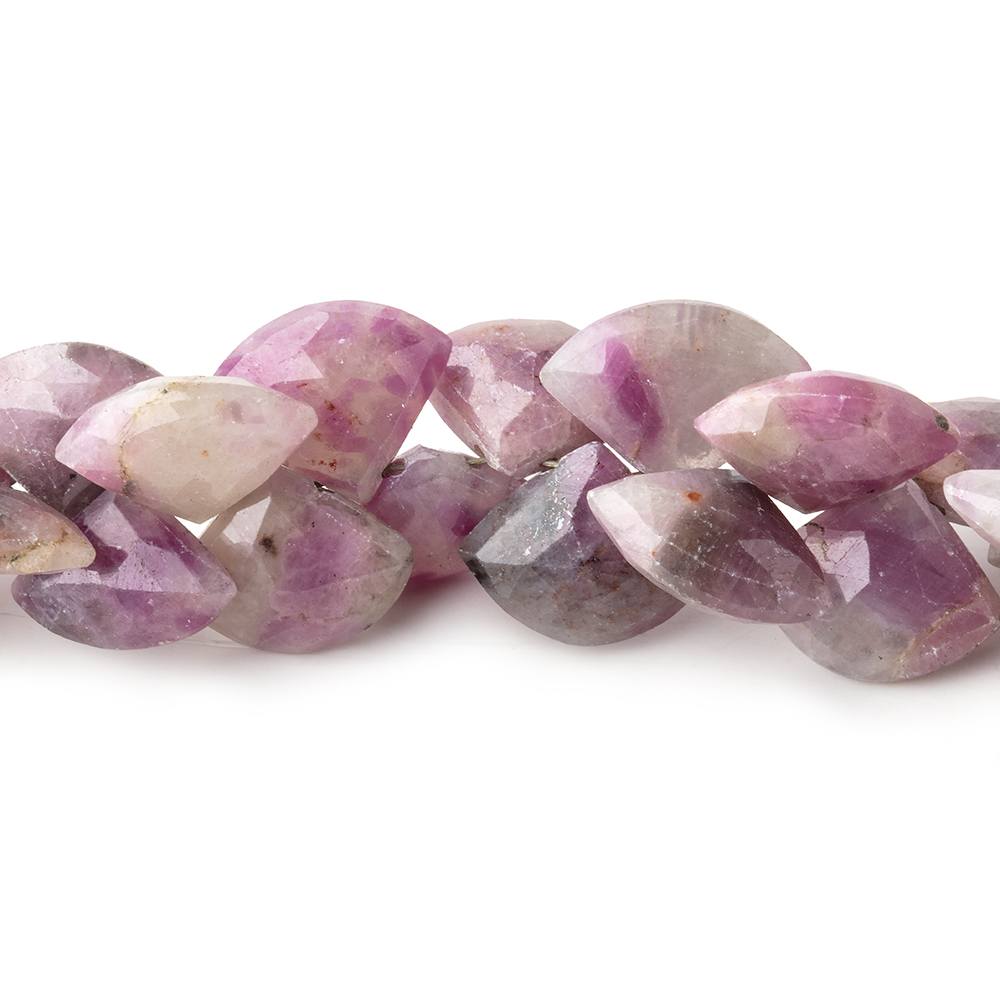 8x10-8x12mm Ruby in Marble Matrix Faceted Fan Beads 7 inch 50 pieces - Beadsofcambay.com