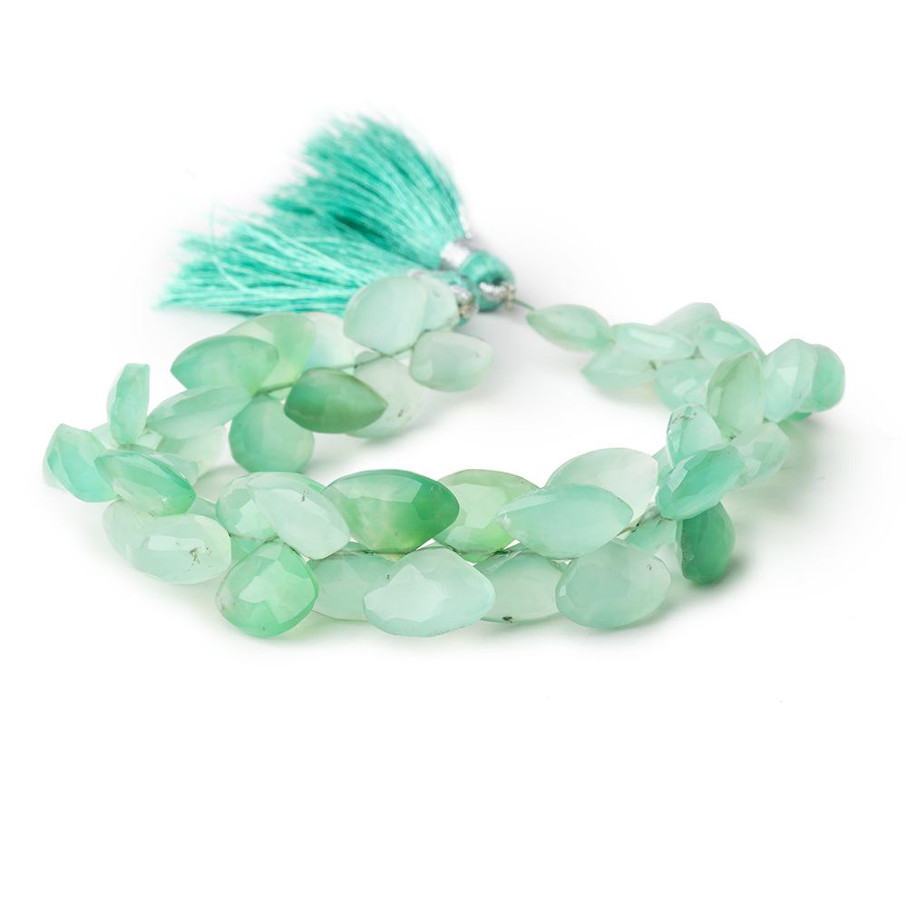 8x10-8x13mm Chrysoprase Faceted Fan Beads 8 inch 53 pieces - Beadsofcambay.com