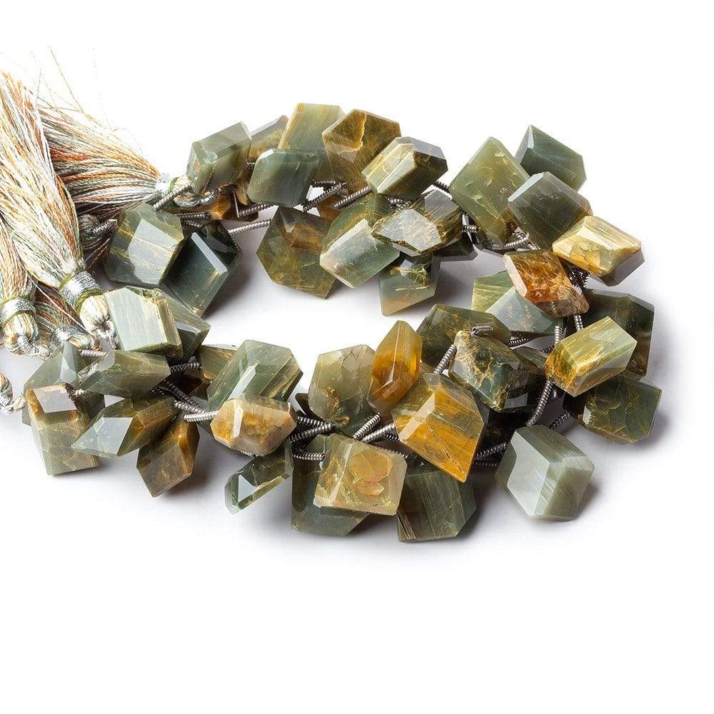 8x12mm Blond Tiger Eye Faceted Freeform Beads 8 inch 15 pieces - Beadsofcambay.com