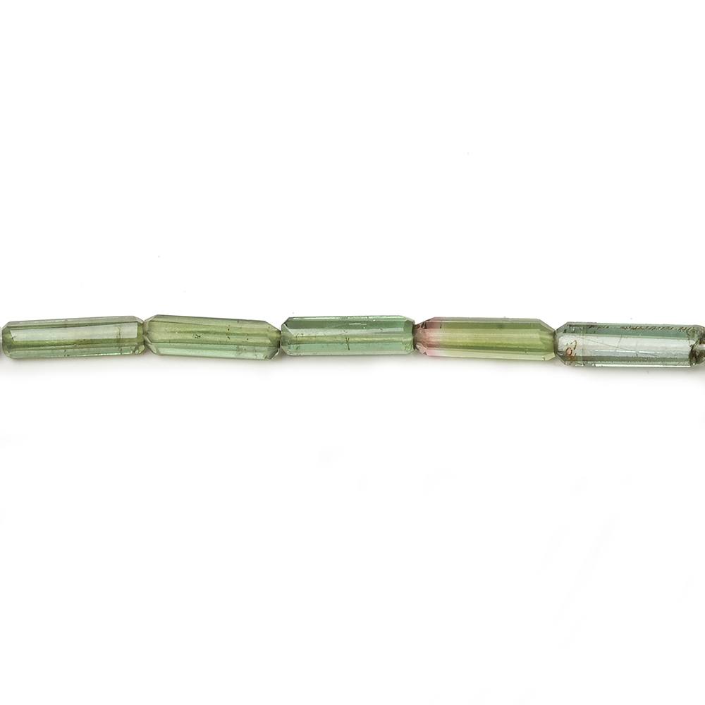 8x2-13.5x4.5mm Green Tourmaline Natural Crystal Beads 14.5 inch 35 pieces - Beadsofcambay.com