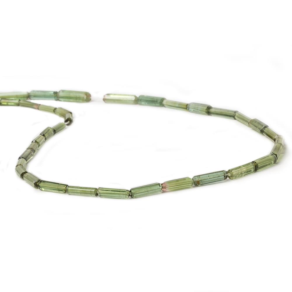 8x2-13.5x4.5mm Green Tourmaline Natural Crystal Beads 14.5 inch 35 pieces - Beadsofcambay.com