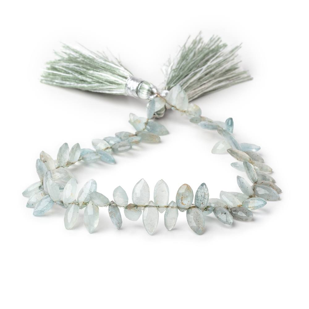 8x4-10x5mm Moss Aquamarine Faceted Marquise Beads 8 inch 74 pieces - Beadsofcambay.com