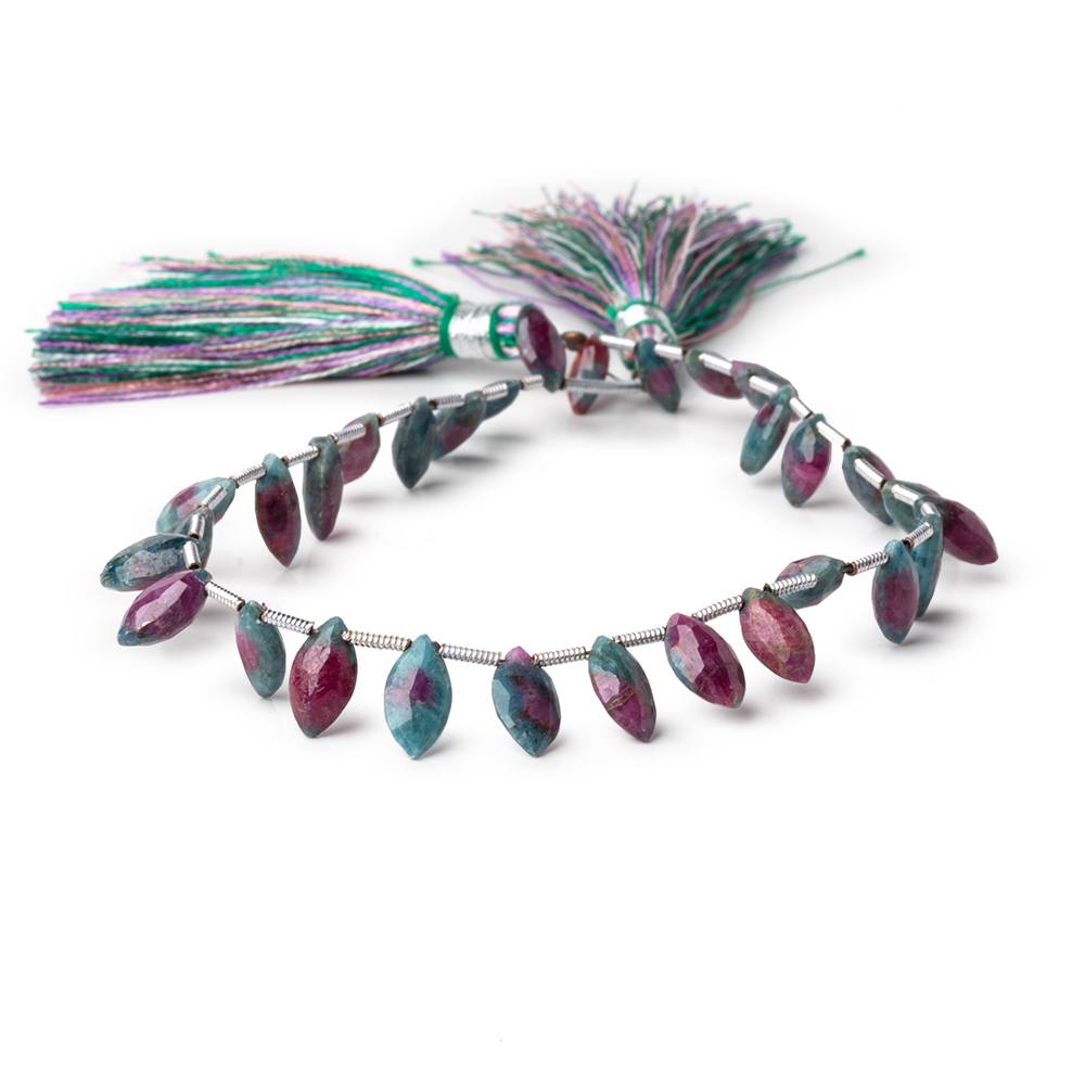 8x4-10x5mm Ruby in Zoisite Faceted Marquise Beads 8 inch 30 pieces - Beadsofcambay.com