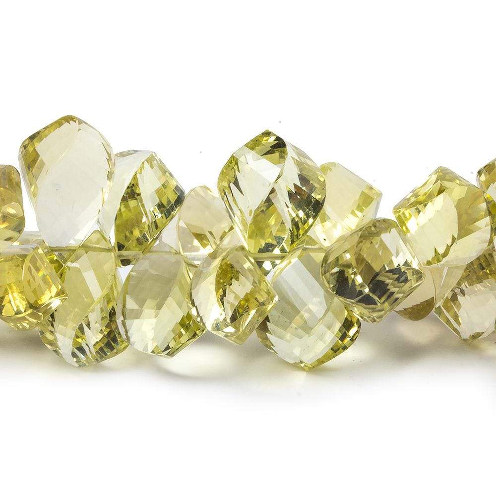 8x4-13x7mm Lemon Quartz Top Drill Faceted Twist 9 inch 75 Beads AAA Grade - Beadsofcambay.com