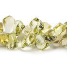 8x4-13x7mm Lemon Quartz Top Drill Faceted Twist 9 inch 75 Beads AAA Grade - Beadsofcambay.com