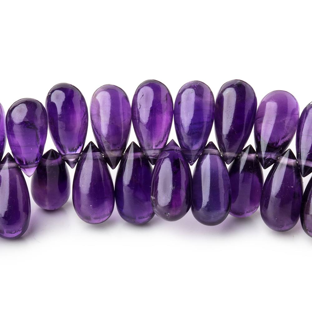 8x4-9x4mm Amethyst Plain Teardrop Beads 17 inch 182 pieces AA - Beadsofcambay.com