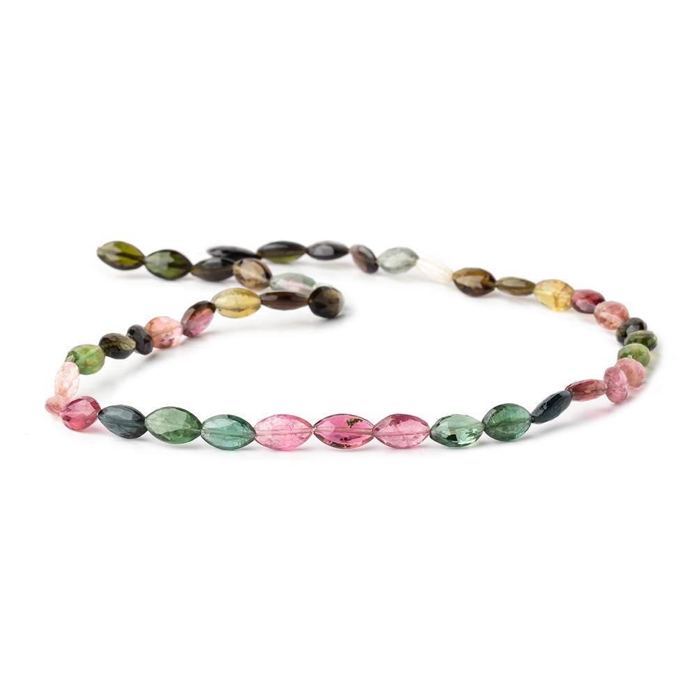 8x4-9x5mm Multi Color Tourmaline Faceted Marquise Beads 14 inch 43 pieces AA - Beadsofcambay.com