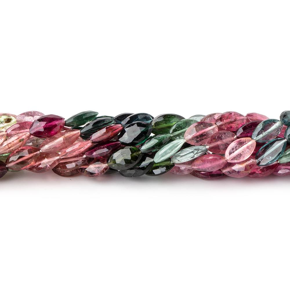 8x4-9x5mm Multi Color Tourmaline Faceted Marquise Beads 14 inch 43 pieces AA - Beadsofcambay.com