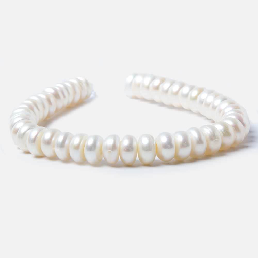 8x4mm Off White Button 2.5mm Drill Hole Freshwater Pearls 44 pcs - Beadsofcambay.com