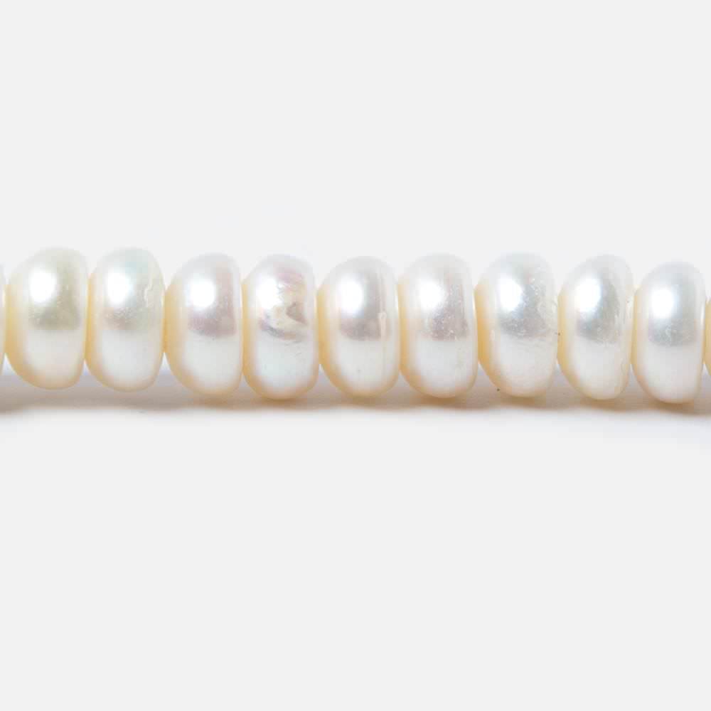 8x4mm Off White Button 2.5mm Drill Hole Freshwater Pearls 44 pcs - Beadsofcambay.com