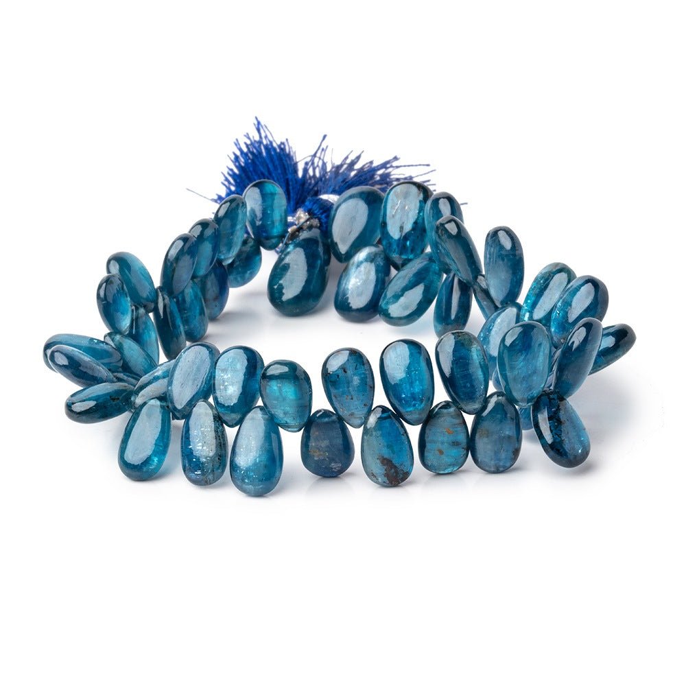 8x5-10x6mm Blue Kyanite Plain Pear Beads 7.5 inch 50 pieces - Beadsofcambay.com