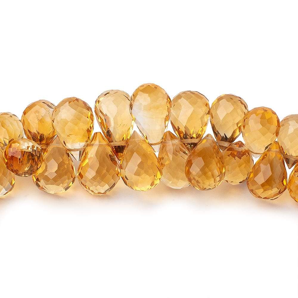 8x5-10x6mm Citrine Faceted Tear Drop Beads 9 inch 83 pieces - Beadsofcambay.com