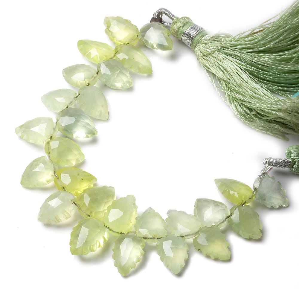 8x5-10x6mm Prehnite Scalloped Pear Beads 4 inch 26 pieces - Beadsofcambay.com