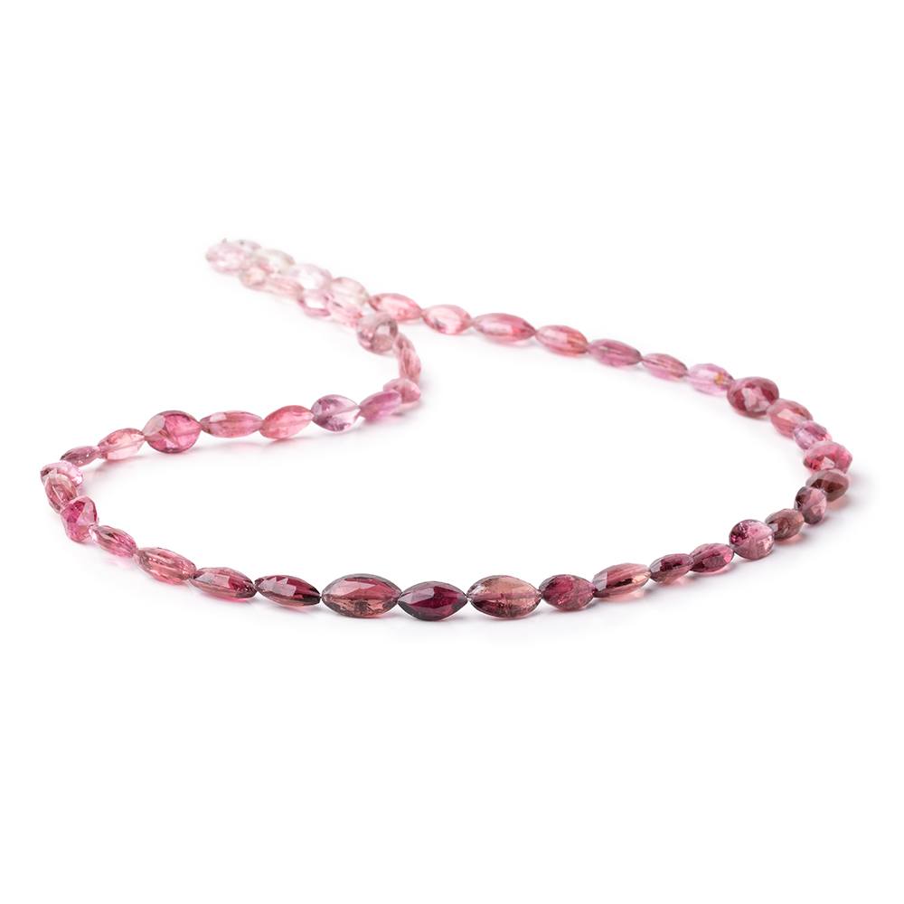 8x5-11x6mm Rubelite Tourmaline Faceted Marquise Beads 18 inch 49 pieces AAA - Beadsofcambay.com