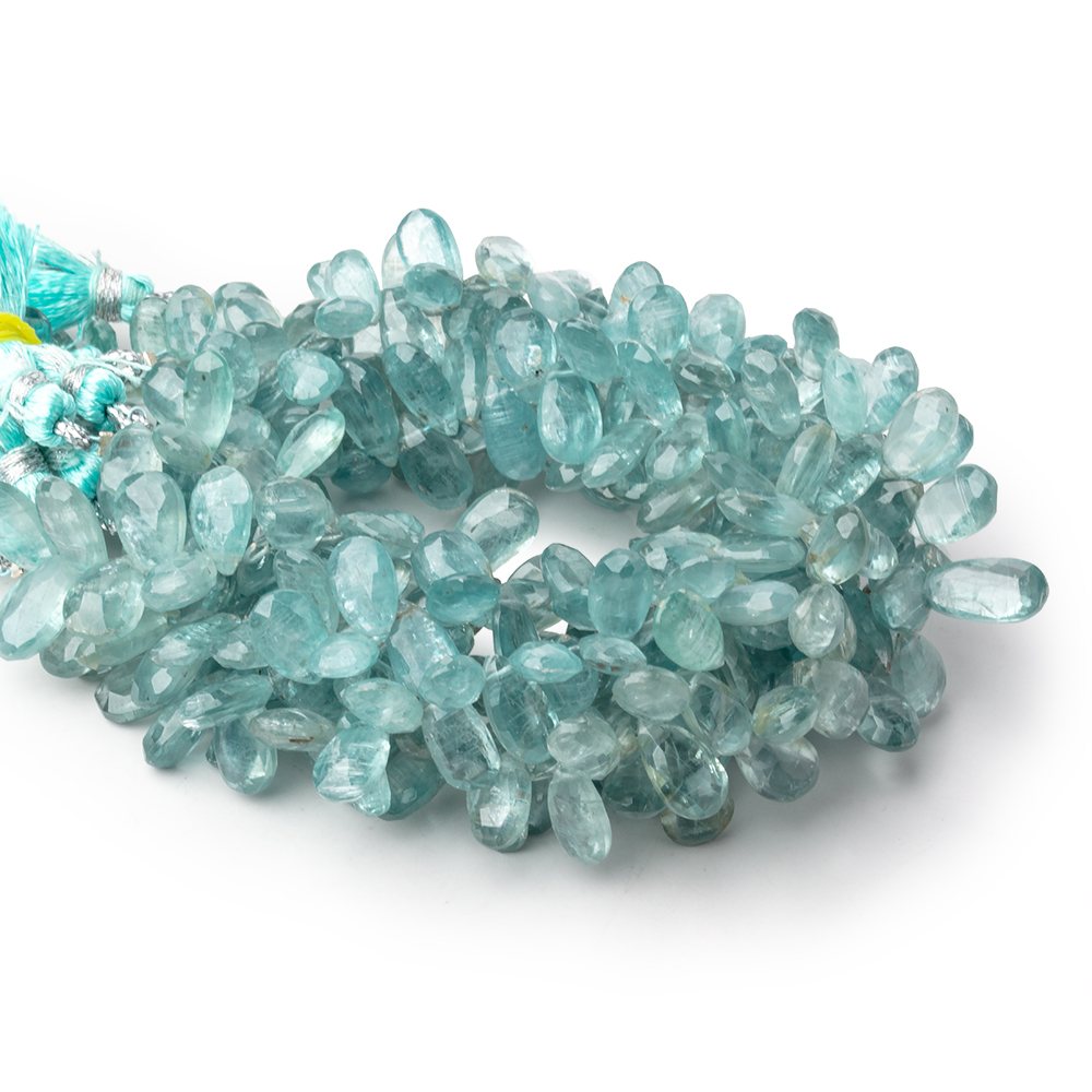 8x5-11x6mm Teal Kyanite Faceted Pear Beads 7.5 inch 62 pieces - Beadsofcambay.com