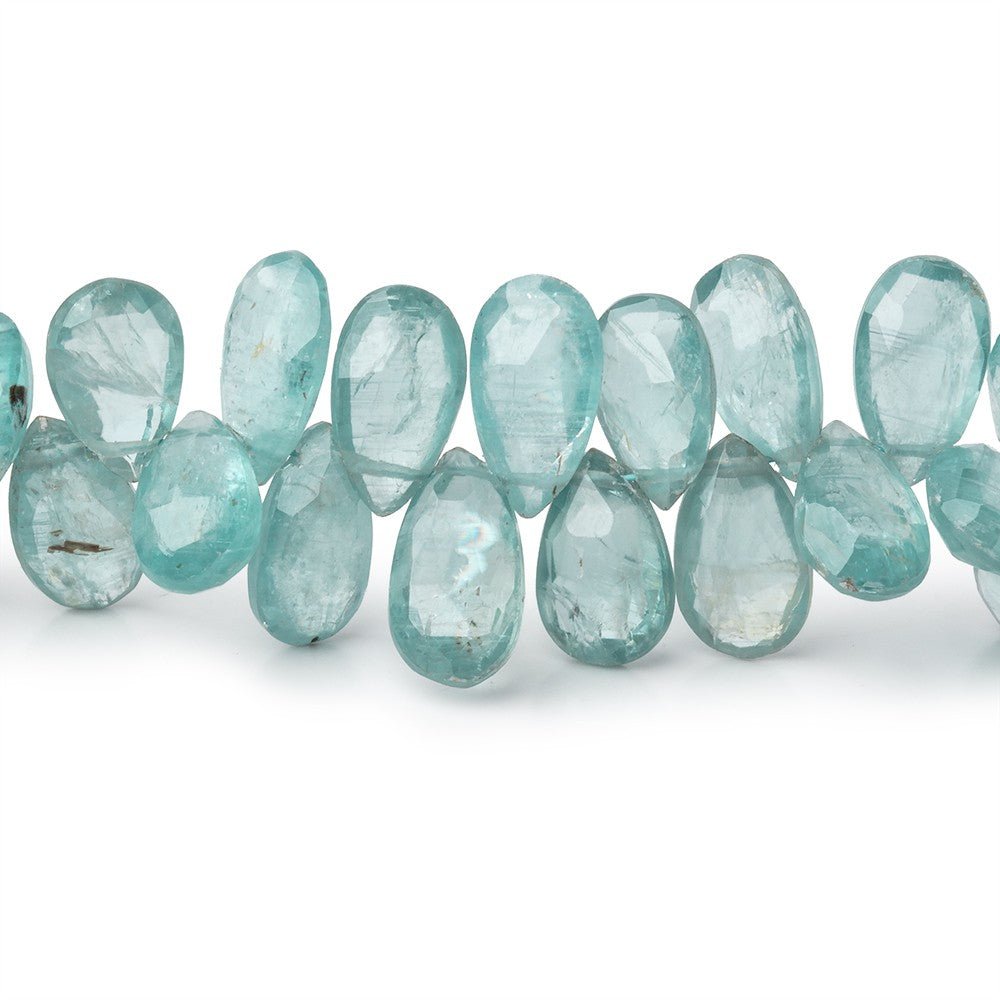 8x5-11x6mm Teal Kyanite Faceted Pear Beads 7.5 inch 62 pieces - Beadsofcambay.com