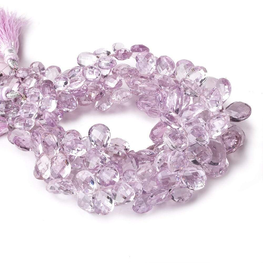 8x5-12x8mm Pink Amethyst Faceted Pear Beads 8 inch 63 pieces AAA - Beadsofcambay.com