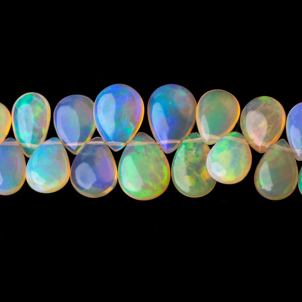 8x5-13x8.5mm Ethiopian Opal Plain Pear Beads 7.5 inch 58 pcs AA Grade - Beadsofcambay.com