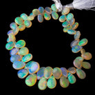 8x5-13x8.5mm Ethiopian Opal Plain Pear Beads 7.5 inch 58 pcs AA Grade - Beadsofcambay.com