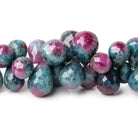 8x5-13x9mm Ruby in Zoisite Faceted Tear Drop Beads 8 inch 72 pieces - Beadsofcambay.com