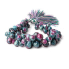 8x5-13x9mm Ruby in Zoisite Faceted Tear Drop Beads 8 inch 72 pieces - Beadsofcambay.com