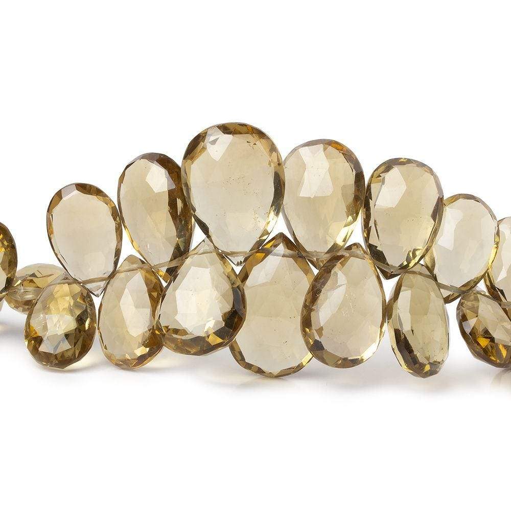8x5-17x12mm Lemon Quartz Faceted Pear Beads 10 inch 66 pcs - Beadsofcambay.com