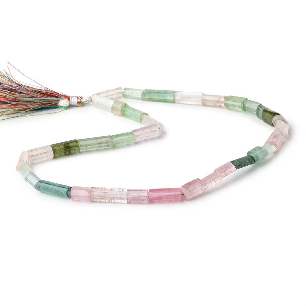 8x5-17x5mm Multi Color Tourmaline Plain Tube Beads 16 inch 32 pieces AA - Beadsofcambay.com