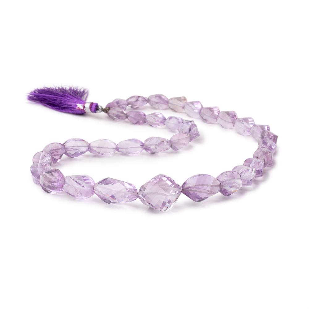 8x5-18x14mm Pink Amethyst Faceted Twist Beads 16 inch 33 pieces - Beadsofcambay.com