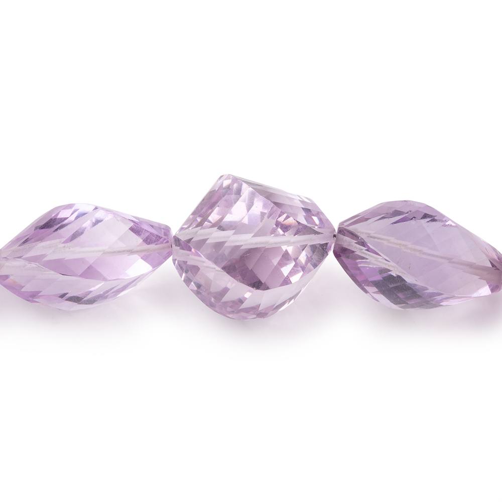 8x5-18x14mm Pink Amethyst Faceted Twist Beads 16 inch 33 pieces - Beadsofcambay.com
