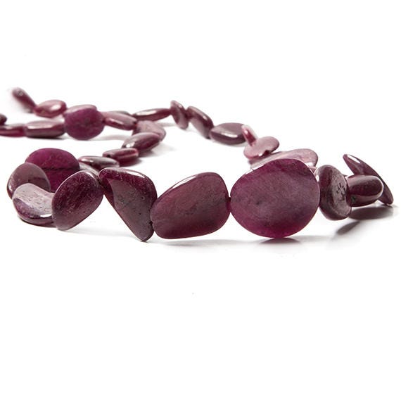 8x5-20x17mm Ruby Plain Slice Beads 16 inch 36 pieces - Beadsofcambay.com