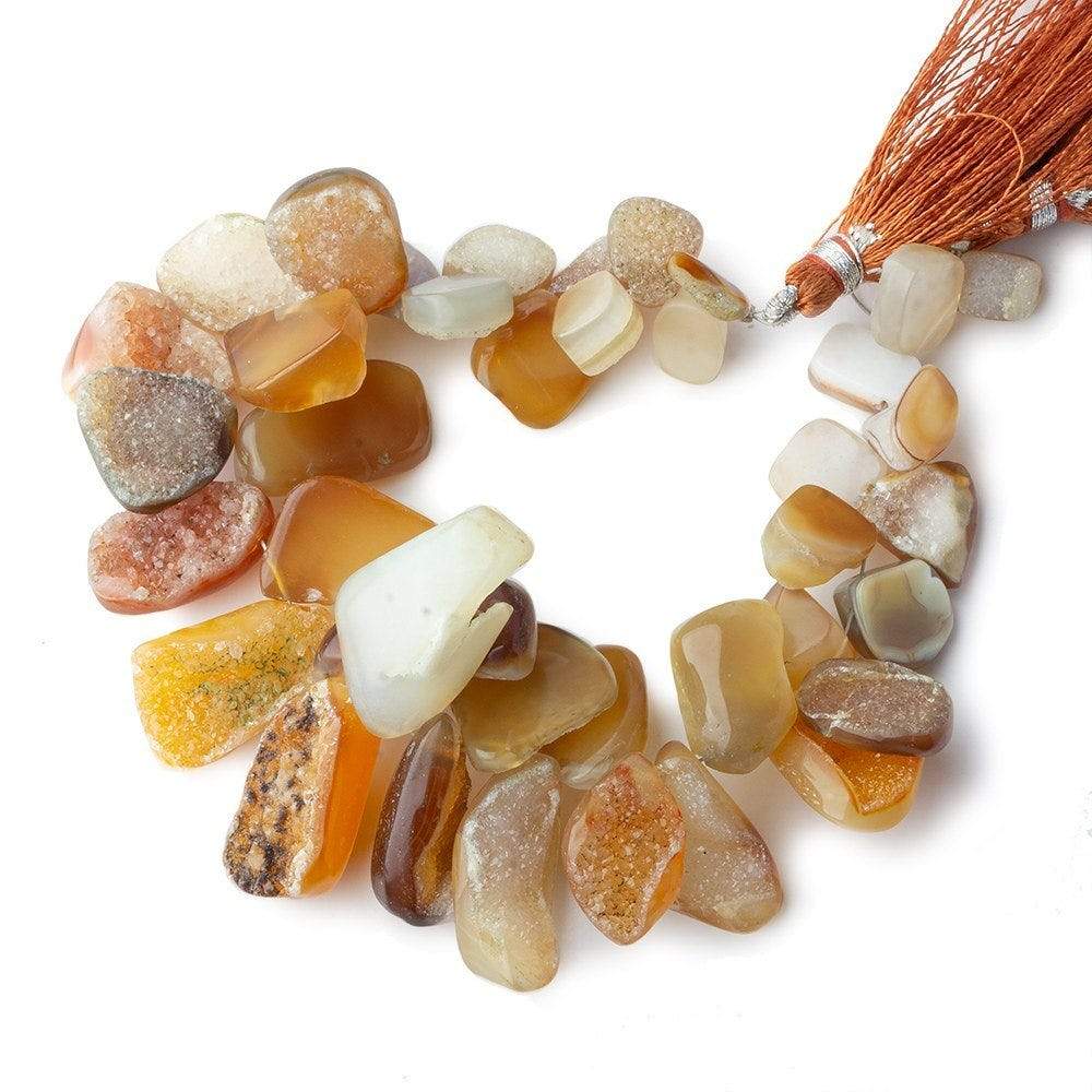 8x5-22x12mm Sedona Drusy Freeform Beads 8 inch 40 pieces - Beadsofcambay.com