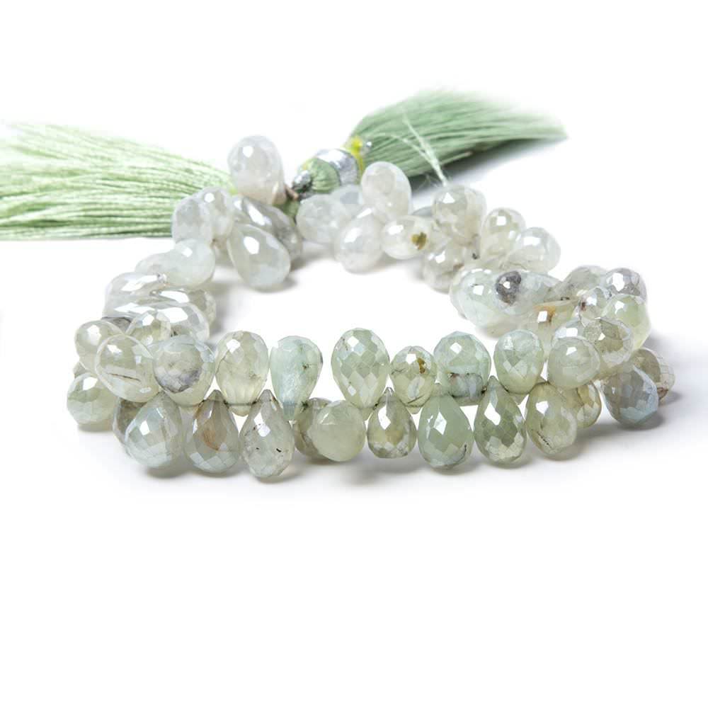 8x5-9x5mm Mystic Prehnite faceted tear drop beads 8 inch 75 pieces - Beadsofcambay.com