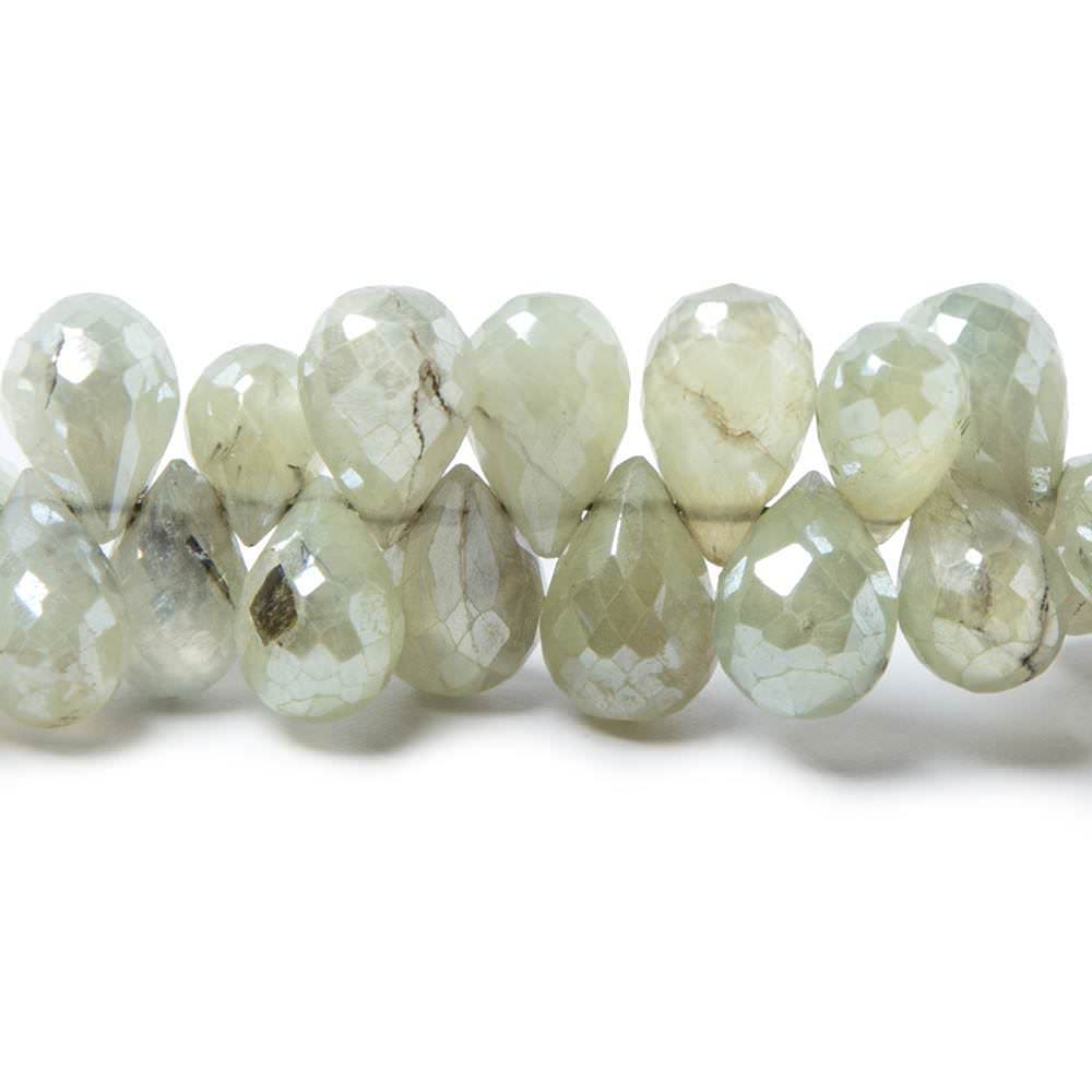 8x5-9x5mm Mystic Prehnite faceted tear drop beads 8 inch 75 pieces - Beadsofcambay.com